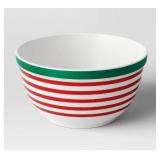 5qt Festive Melamine Mixing Bowl Red/Green