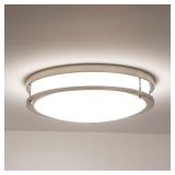 Stylish 14" Nickel LED Flush Mount