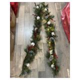 2 - 6 ft decorated & pre-lit garland