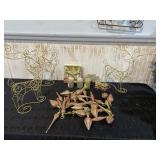 Gold ornaments deer beads & Merry Christmas sign