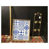 Blue white Tray & plate holder