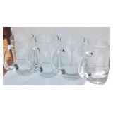 4 Toscany Handblown Romanian Crystal Beer Mugs