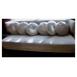 Tan Microfiber Sofa with Pillows