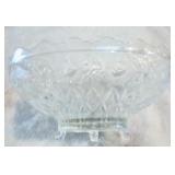 Pretty Floral Cut Glass Footed Bowl