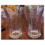 2 Pc. Coca Cola Glasses Tapered Thick Glass