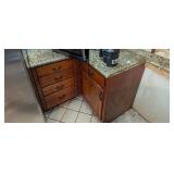 Solid Cherry Wood Lower Kitchen Cabinets