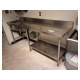 Steel counter with bar sink 84" x24"