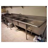 Steel sink 108" x24"