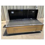 Hussmann refrigerated open case on casters
