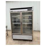 Turboair 2 door glass refrigerator on casters