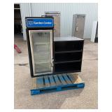 commercial 1 door glass refrigerator w/ shelf