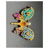 Butterfly stamped Lia brooch pin