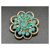 Vintage rhinestone flower brooch