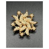 Vintage star rhinestone brooch pin pendant