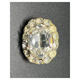 Vintage clear rhinestones brooch pin.