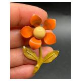 Small vintage flower brooch pin