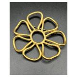 Vintage MJent Open Work Flower Brooch