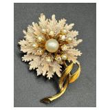 Vintage BSK flower brooch pin