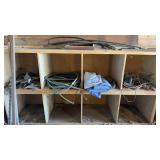 Cubby wood shelf no contents 94w 24d 4ft tall