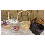 Baskets, new towels and oven mitts, deco block