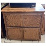 Wood rolling kitchen island cabinet 37.5w 27d