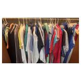 Closet of clothes, vintage lady holiday house,