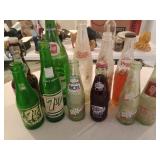 Vintage Glass Bottles 7 Up Dr Pepper Pepsi