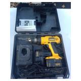 DeWalt 14.4V Cordless Drill With Charger and 2