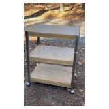 Rolling island shelves laminate top 19x26x33t