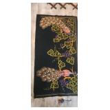 Embroidered Peacock tapestry, approximately 48ï¿½27