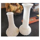 Two VTG Milk Glass Vases