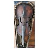 Antique Violin With Bow & Case