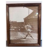 Framed print of Babe Ruth hitting