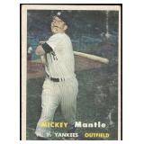 1957 Topps #95 Mickey Mantle Damaged