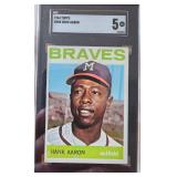 Two Topps 1964 #300 Hank Aaron Cards SGC 5&4