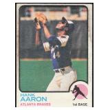 Two 1973 Topps #100 Hank Aaron Cards