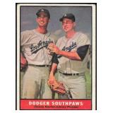 Two 1961 Topps #207 Koufax/Podres Southpaws