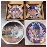 4 collectors plates. Musial, Schmidt, 2 Nolan Ryan