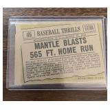 1961 Topps #406 Mickey Mantle blasts 565ft homerun