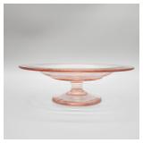 PC GLASS REGINA PINK LOW-FOOTED 7 1/4" CHEESE TRAY