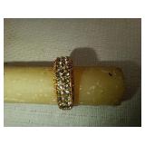 Gold Toned Ring with faceted clear stones