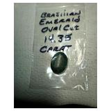 Brazilian Cut & Faceted Oval Emerald 14.25 carat