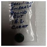 Brazilian Cut & Faceted Oval Emerald 15.2 carat