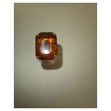 Gold Tone Ring with Topaz Center Stone