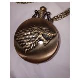 Wolf Head Quartz Pocket Watch