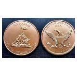 USMC Iwo Jima Flag Raising .999 fine Copper 1 oz