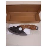 Wooden Scales Finger Grip Skinner Fixed Blade