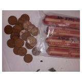 Fifty Wheat Back Lincoln Pennies from 1909-1958