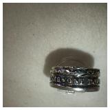 Coin Design Silver Toned Ring