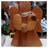 Hand Made Wood Angel Candle Holder